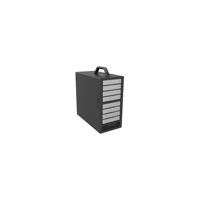 8-Bay Stardom SohoTank- 2x miniSAS 6G(ST8-U5+)/12G(ST8-U6)- 8x 3.5''/2.5'' SAS/SATA HDD/SSD- Removable Drive Tray- Built-in Power Supply- ST8 SAS Series External Storage Enclosure