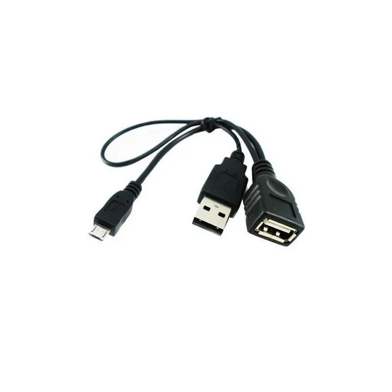 Microworld  USB (M) to (F)+(M)+ Micro (M) Cable