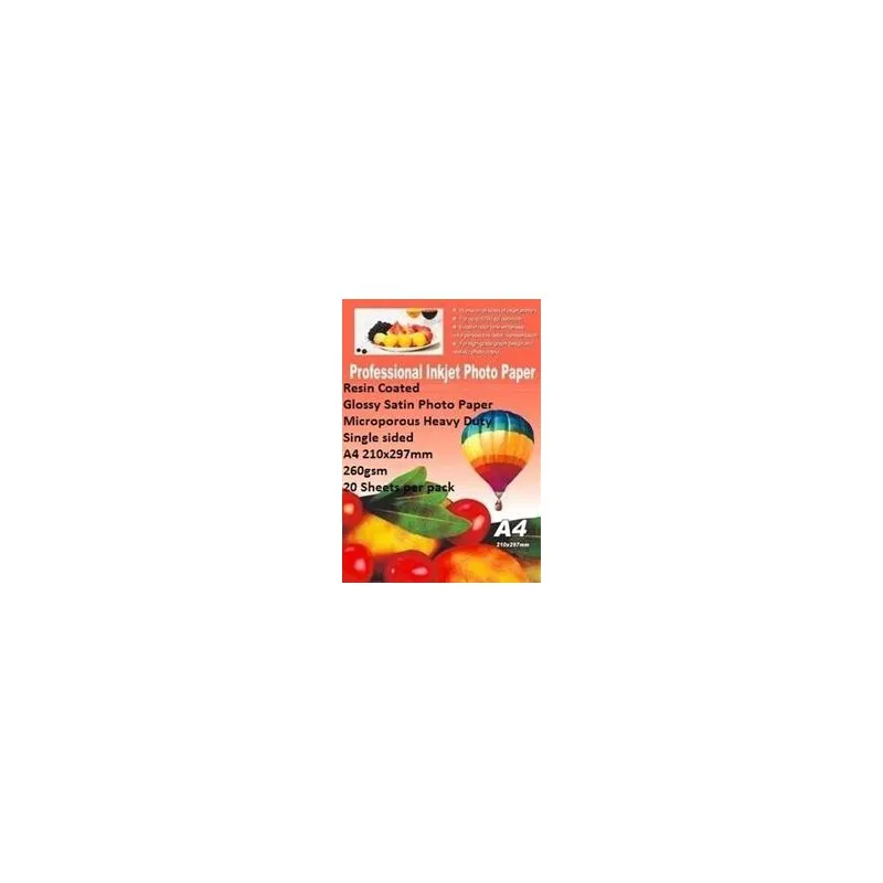 E-Box ERCGSS-260GSM-20 Resin Coated Glossy Satin Photo Paper