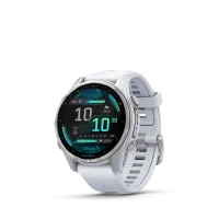 Garmin fēnix 8–43mm,ALED Silver W/Stone Silicone Band