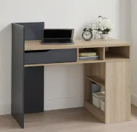 Linx Ohio Computer Study Desk Oak & Dark Grey