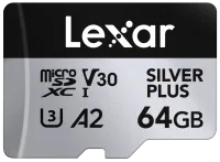 Lexar MicroSD Silver PLUS 64GB UHS I C10 U3