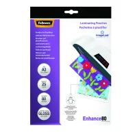 Fellowes 80 Micron A3 Pouches 25 Pack