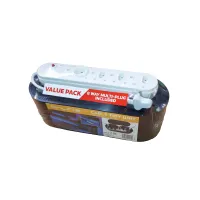 Dline Large Cable Tidy Box + 8‑Way Multiplug Combo Black