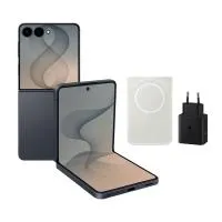 Samsung Galaxy Z Flip8 256GB Graphite and Samsung 45W Power Adapter Magnetic Battery Pack Bundle