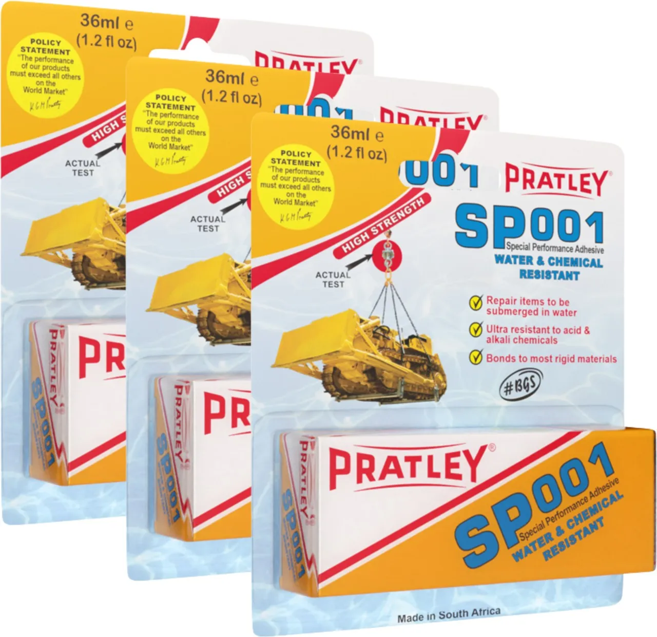 Pratley SP001 Water & Chemical Resistant 3pk Adhesive
