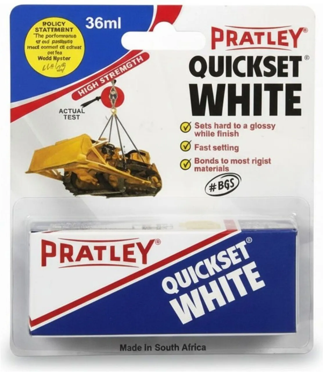 Pratley Quickset Glue White 36ml Adhesive