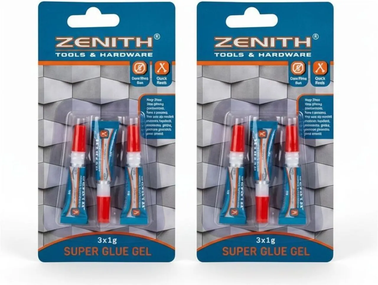 Zenith Superglue Gel 1.0g 2 Pack Adhesive