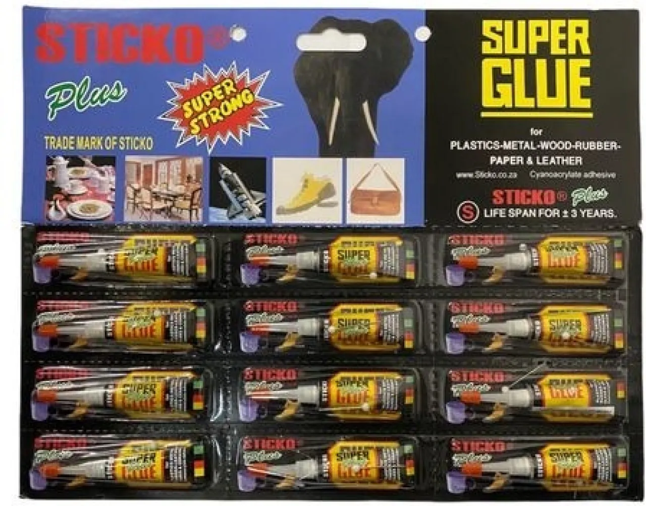 Generic Super Strong Super Glue 12 Piece Carded 20 ml Adhesive Tool