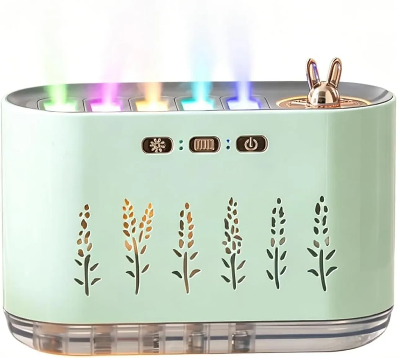 WEIWEISTORE Portable Desktop Humidifier ，21 Color Changing Lights, 5 Gear Mist Humidification, 700m…
