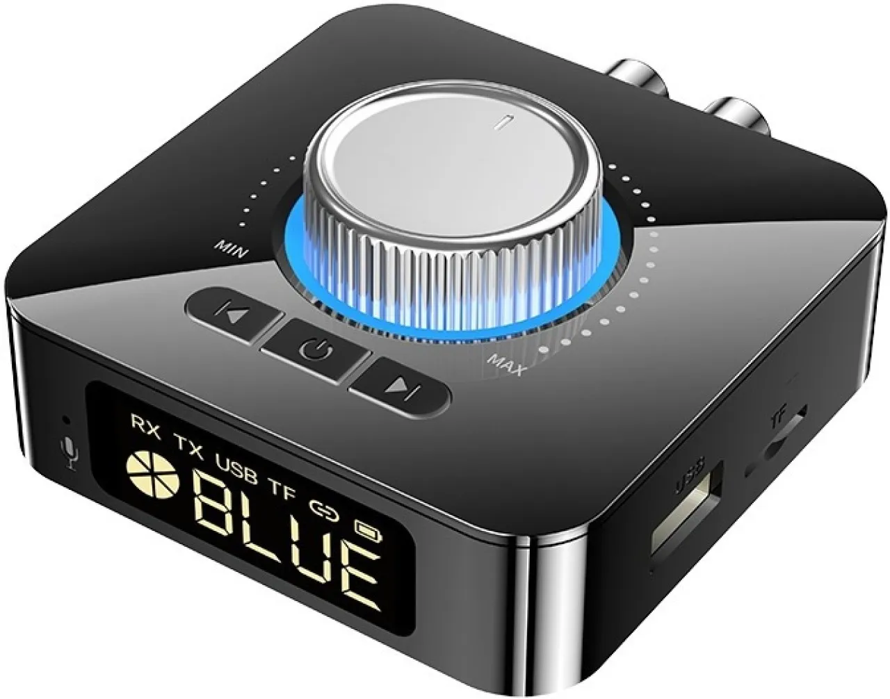 happyfun Bluetooth Receiver 2-in-1 Signaling Transmitter LED BT 5.0 Stereo AURX 3.5mm Hands-Free Ca…