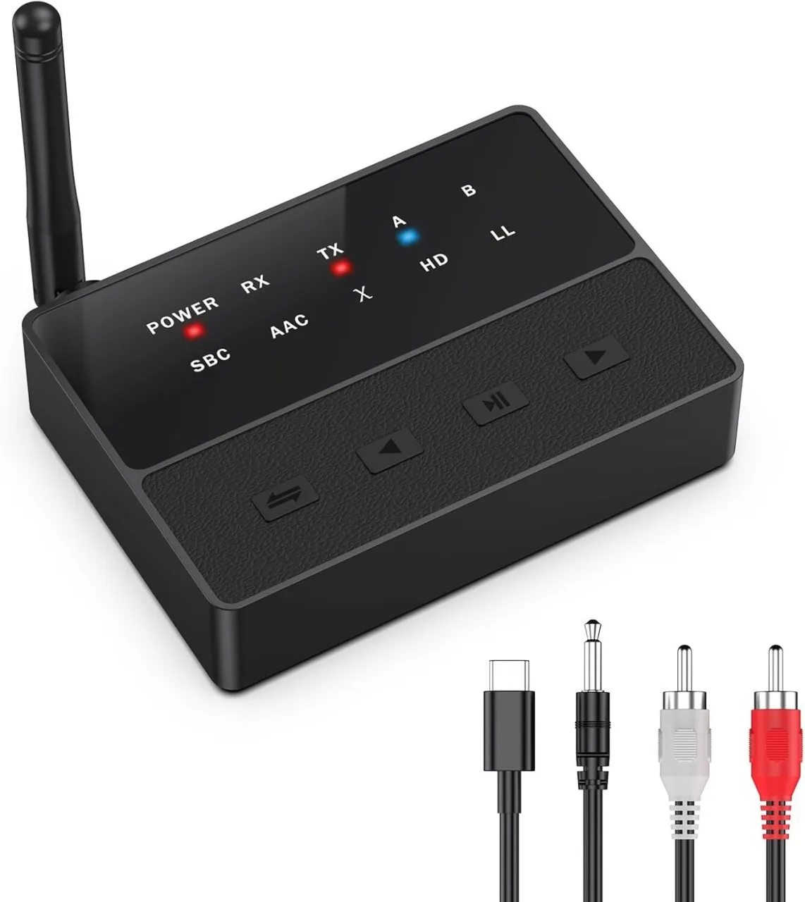 Happyfun Bluetooth Transmitter Receiver, aptX Low Latency Bluetooth Audio Adapter 20 W AV Control R…