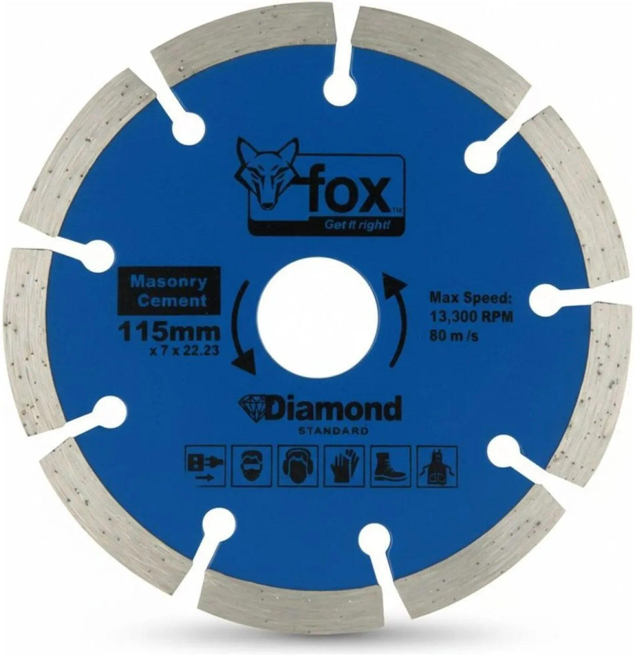 Fox BLY1580 Diamond Cutting Discs for Masonry 10 Piece Set Angle Grinder