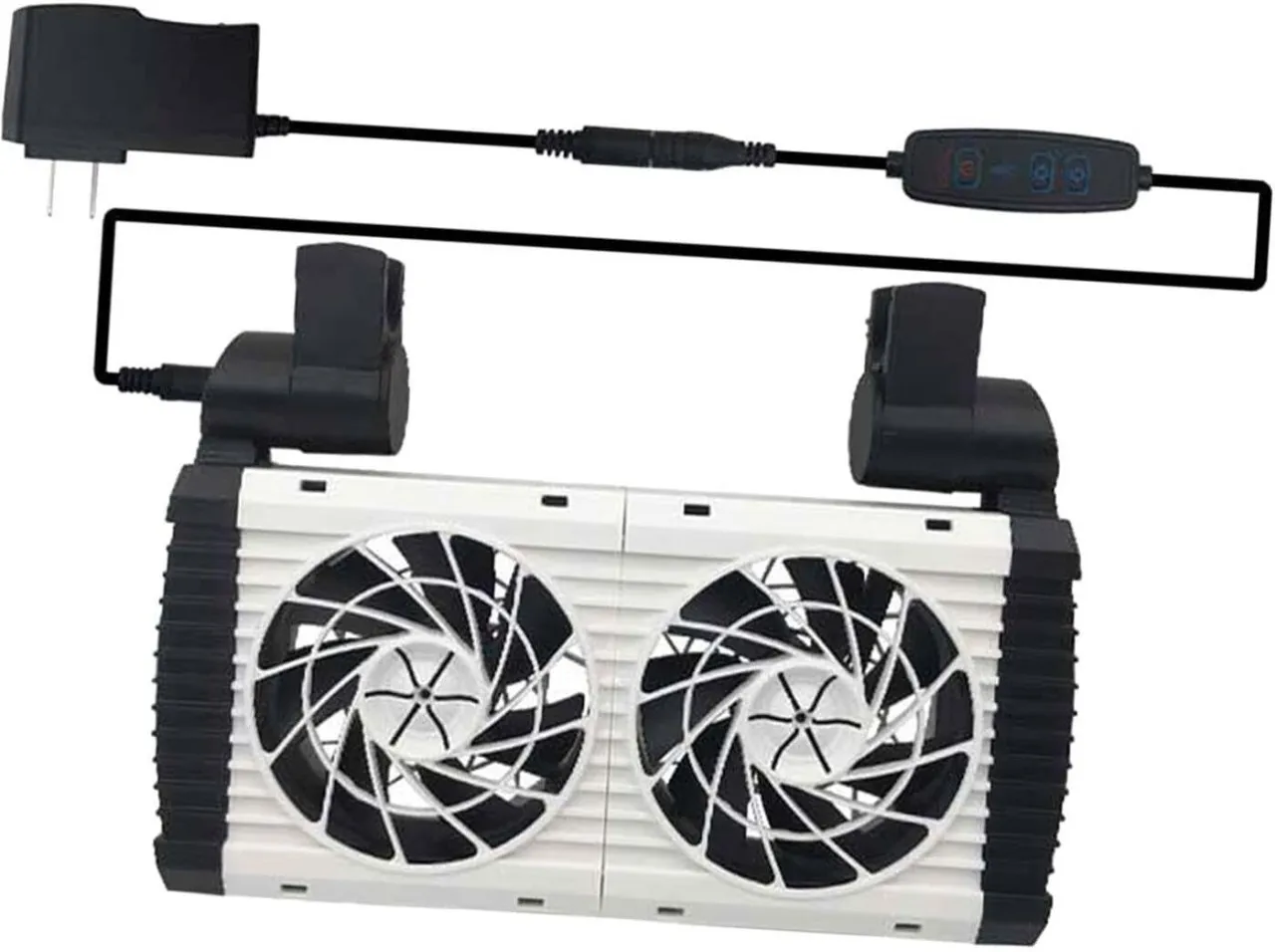 WEIWEISTORE Fish Tank Chiller Fish Tank Cold Wind Chiller, 2 Head Indoor 6 Speed Aquarium Cooling F…