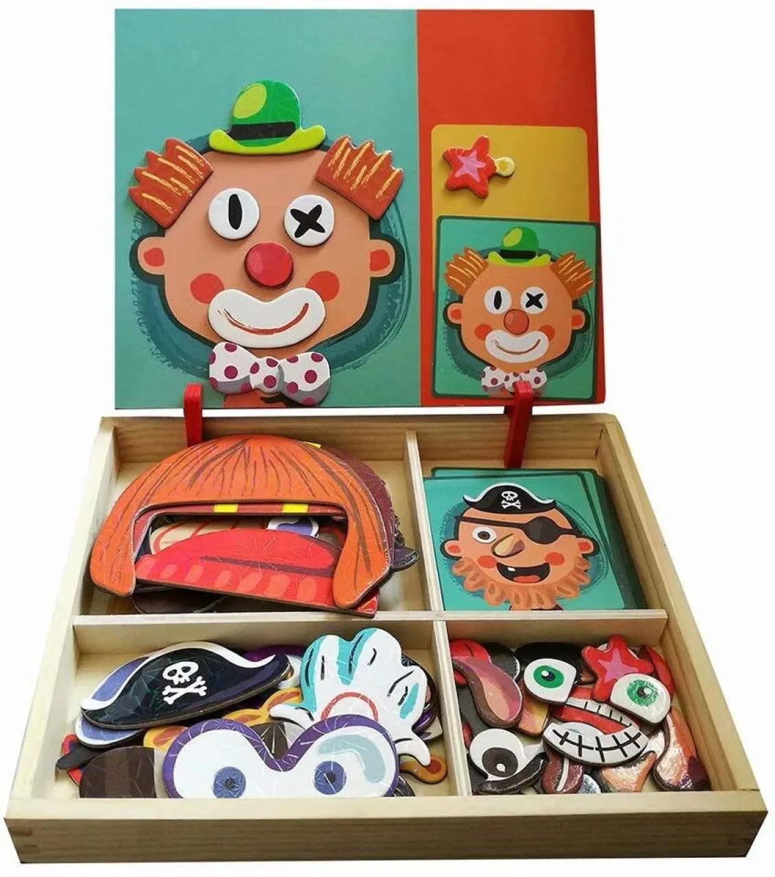 Granty Wooden Magnetic Jigsaw Puzzles Toy, Toddler Craft Toys Educational Travel Puzzle Games Doubl…