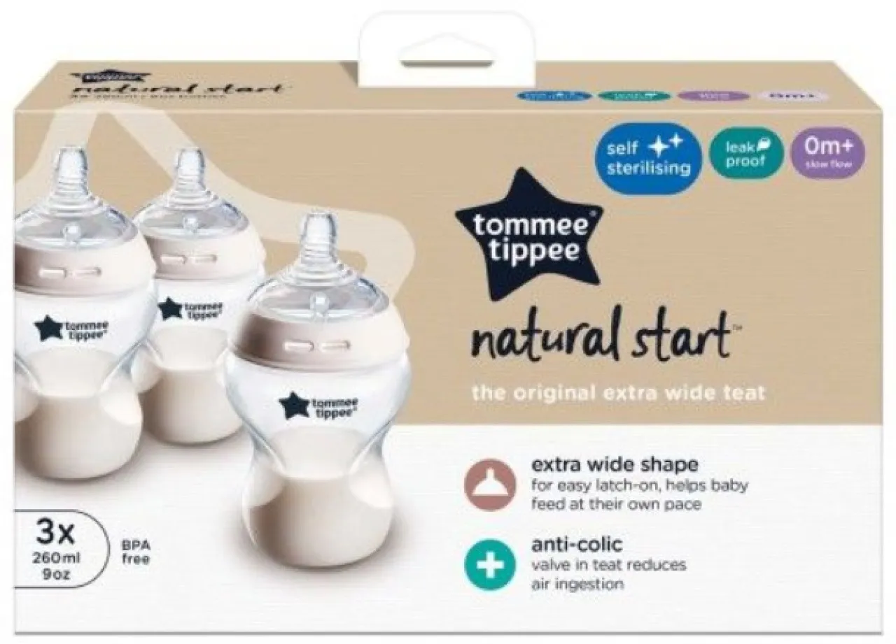 Tommee Tippee Closer to Nature 260ml Bottles 3 Pack - 2939.18 cc