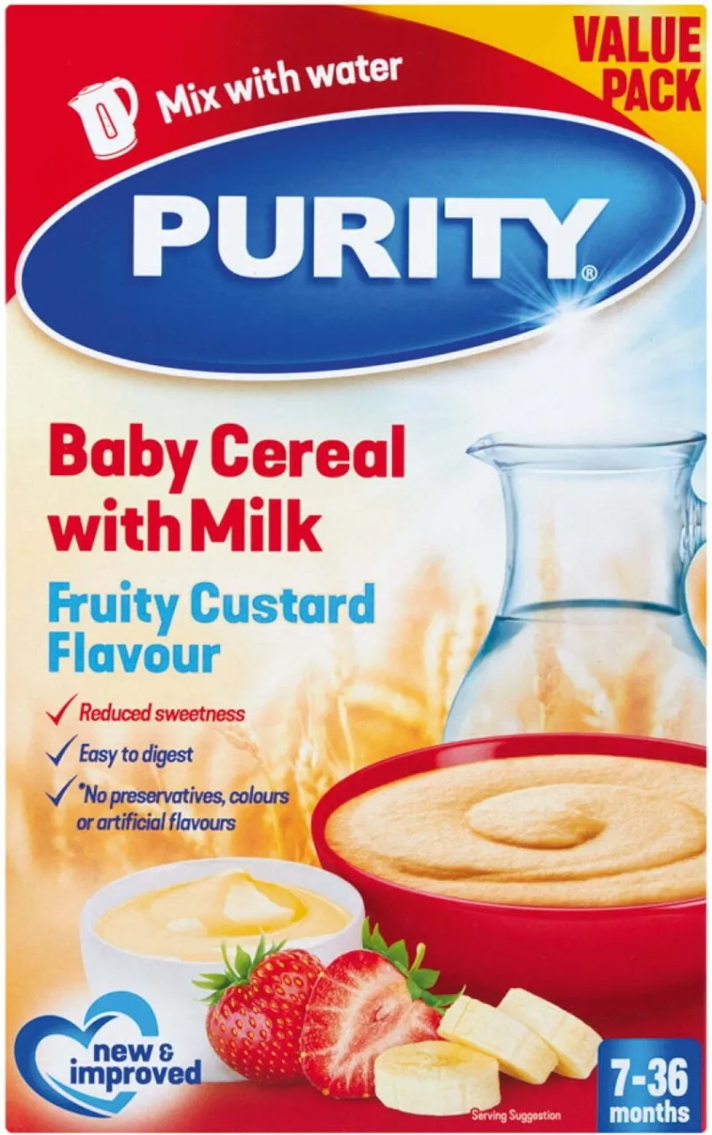 Purity Baby Cereal Fruity Custard Flavour Cereal
