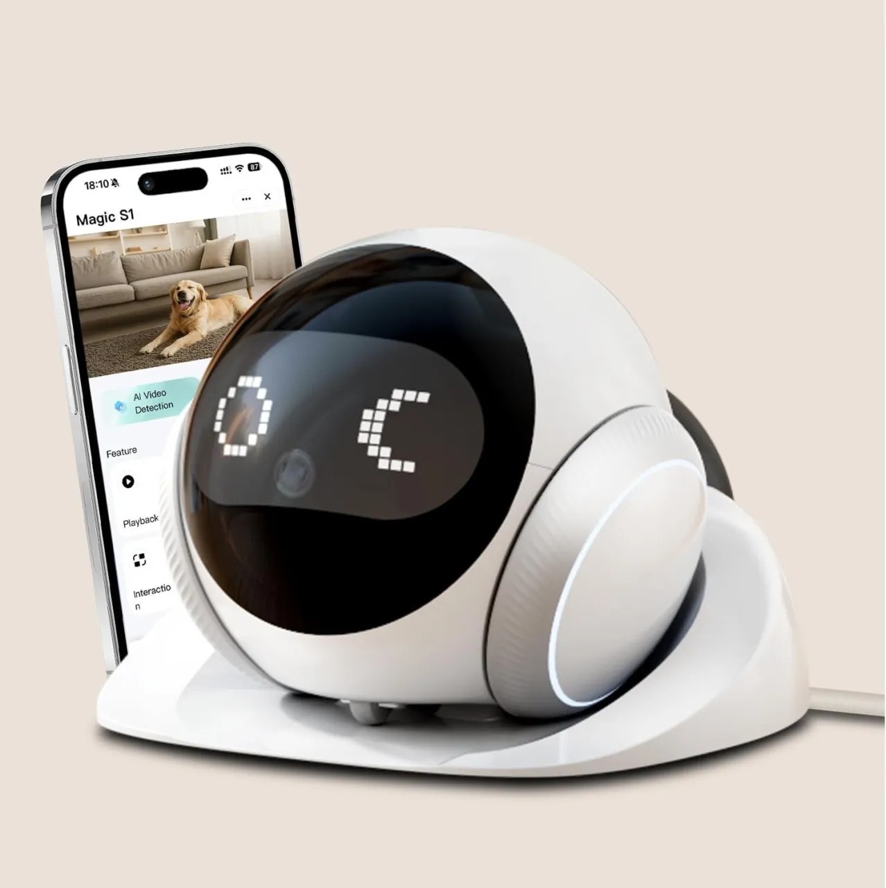 Fantasy Town Robot Camera 1080P HD Lens Pet Camera Indoor Movable with Auto-Recharge 1 Baby Monitor
