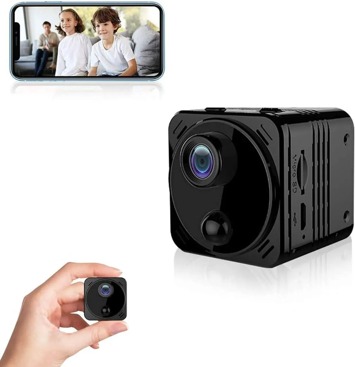 Happyfun Hidden Camera Mini Spy Camera Real 1080P HD WiFi Security Camera 1 Baby Monitor