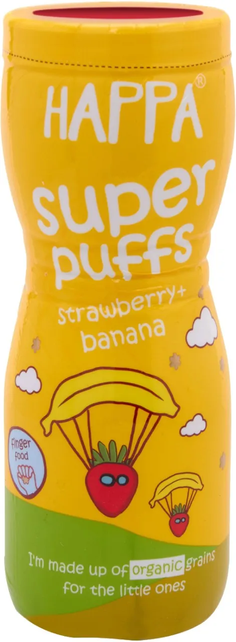 Happa Organic Banana & Strawberry Puffs Baby Puffs 40 g