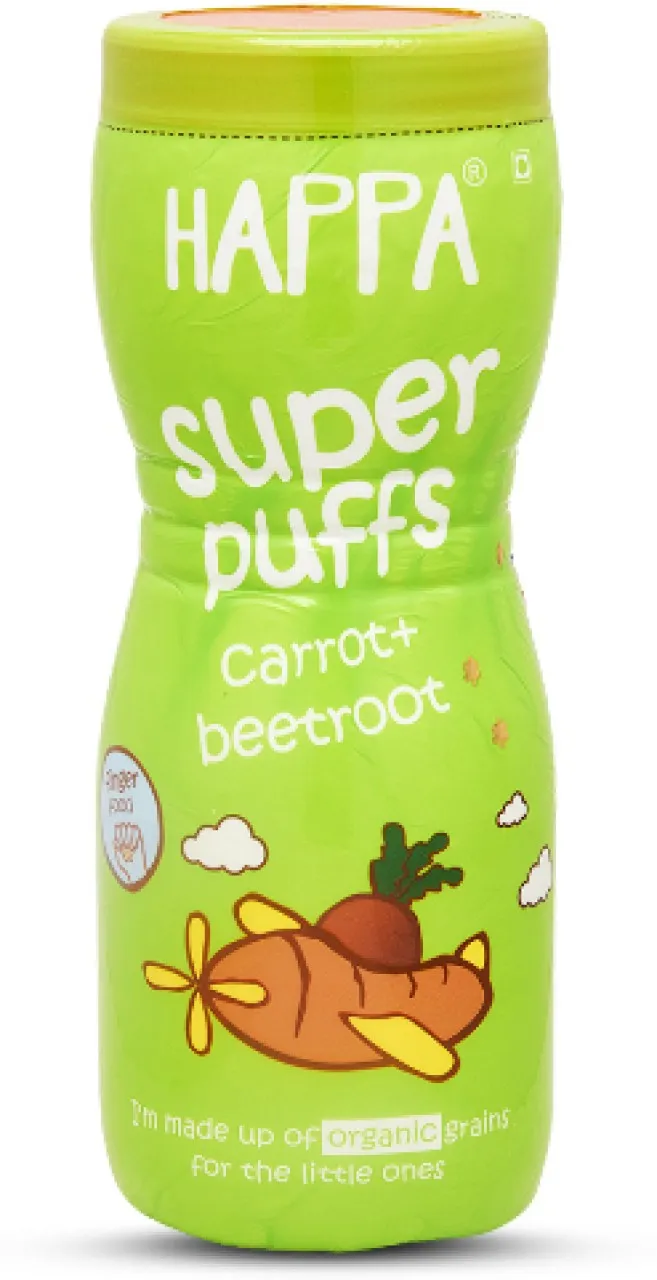 Happa Carrot & Beetroot Puffs Baby Puffs 40 g