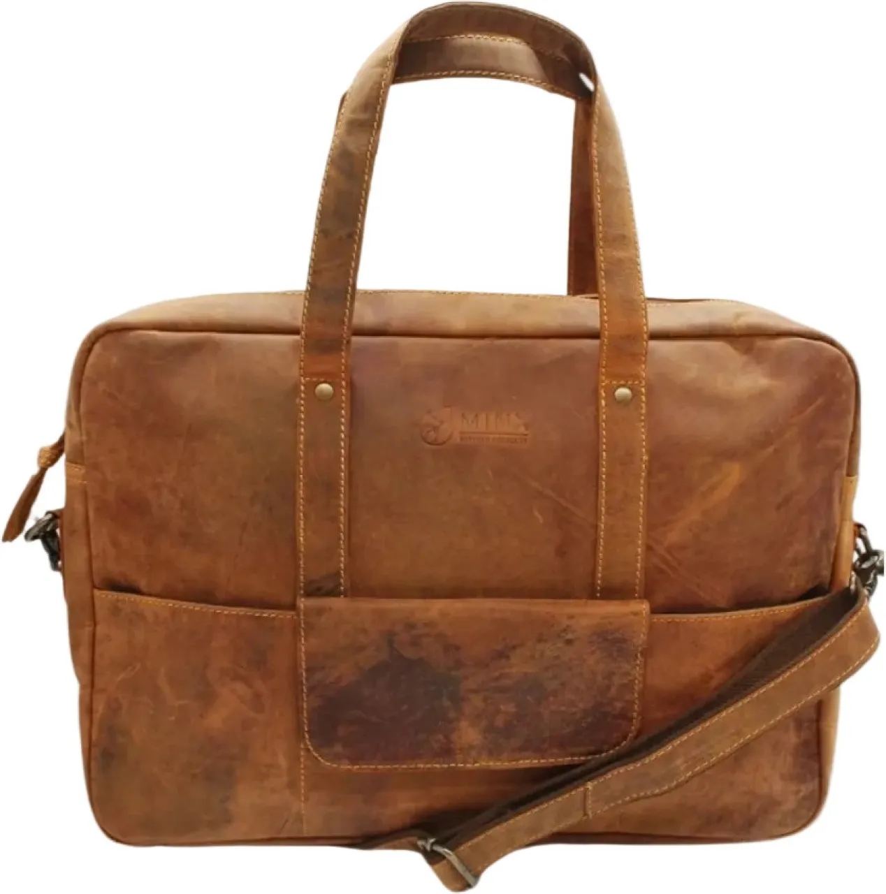Minx Genuine Phi Phi Leather Laptop Bag 17 inch Laptop Messenger Bag