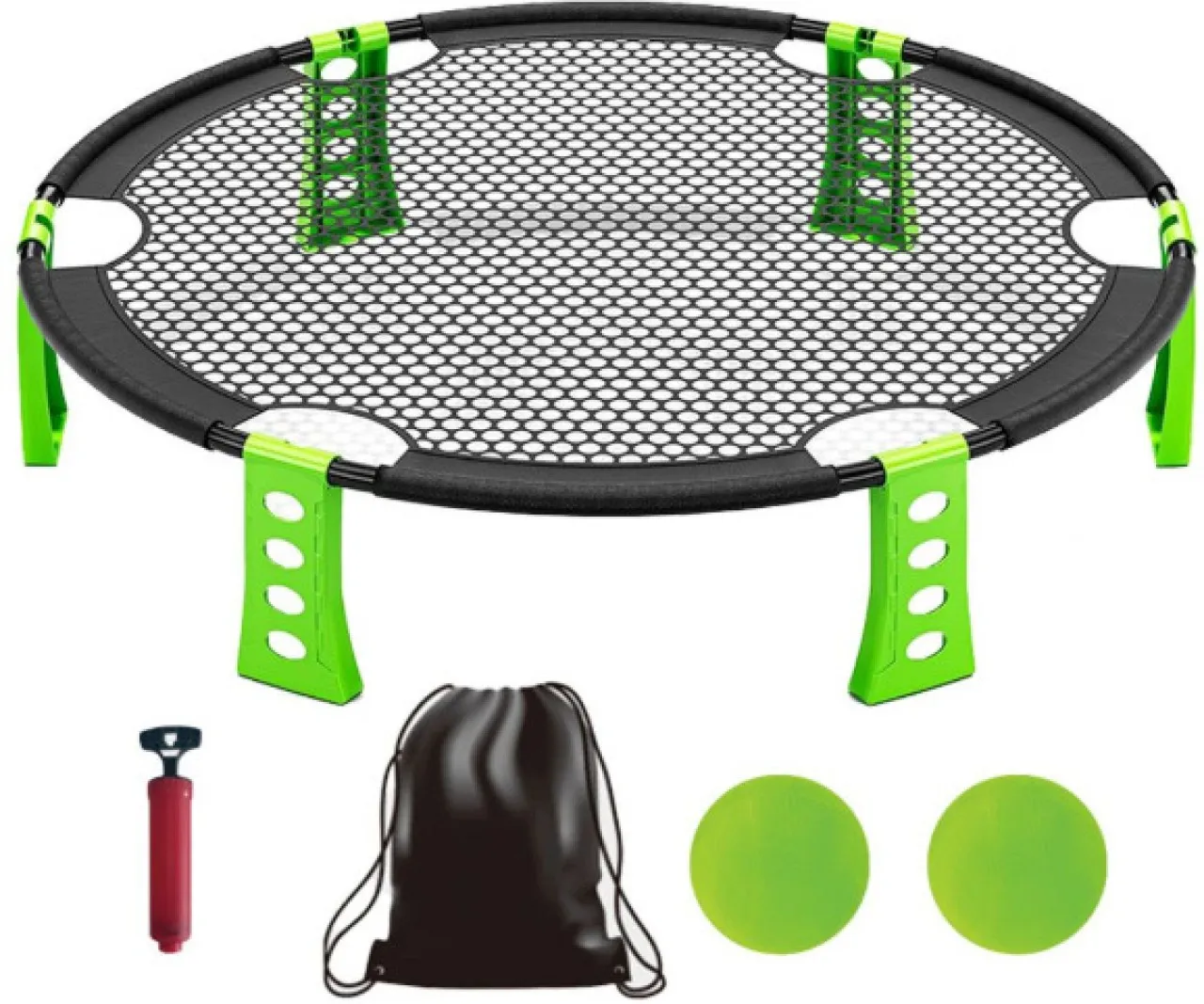 Gogooda Mini Volley Ball for Set Children with Trampoline& 2 Balls& Organizer Bag -Green -HFD028B-2…
