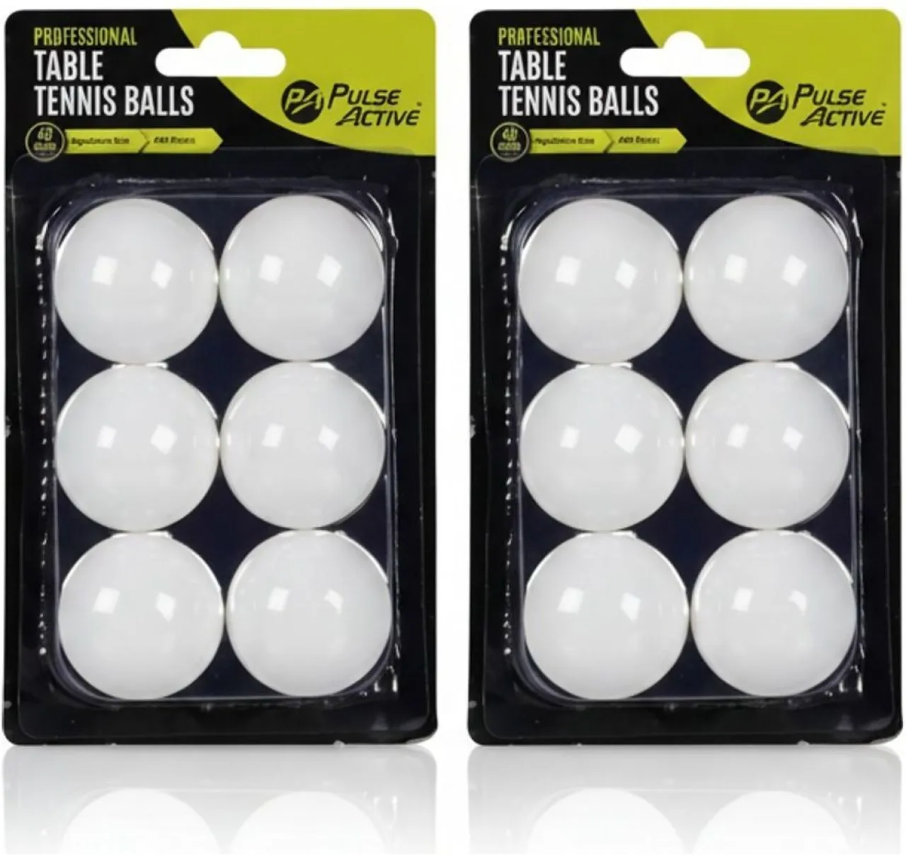 Pulse Active 40mm Table Tennis Balls Durable ABS 2 Pack Table Tennis Ball