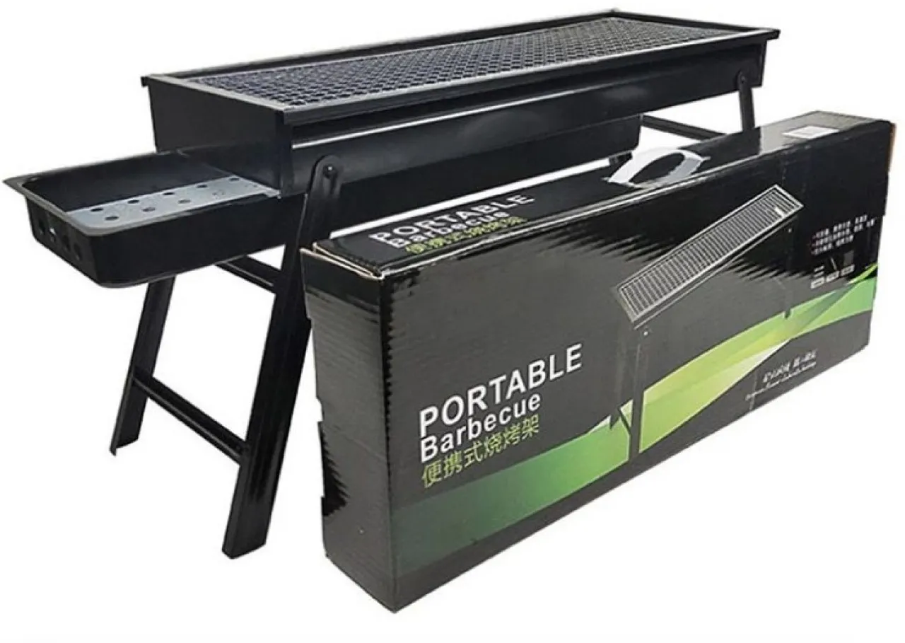 Skies Foldable BBQ Grill Braai Stand (Grill Net 60cm x 22cm) Charcoal Braai