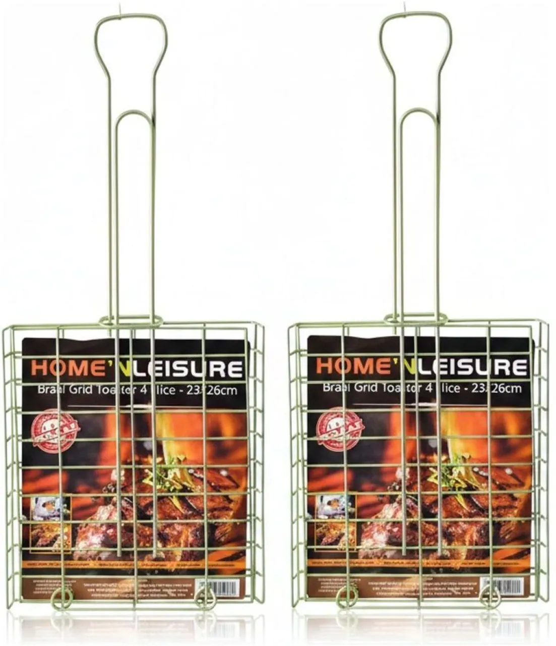 Home n Leisure 4-Slice Stainless Steel BBQ Toaster 23x26cm Charcoal Braai