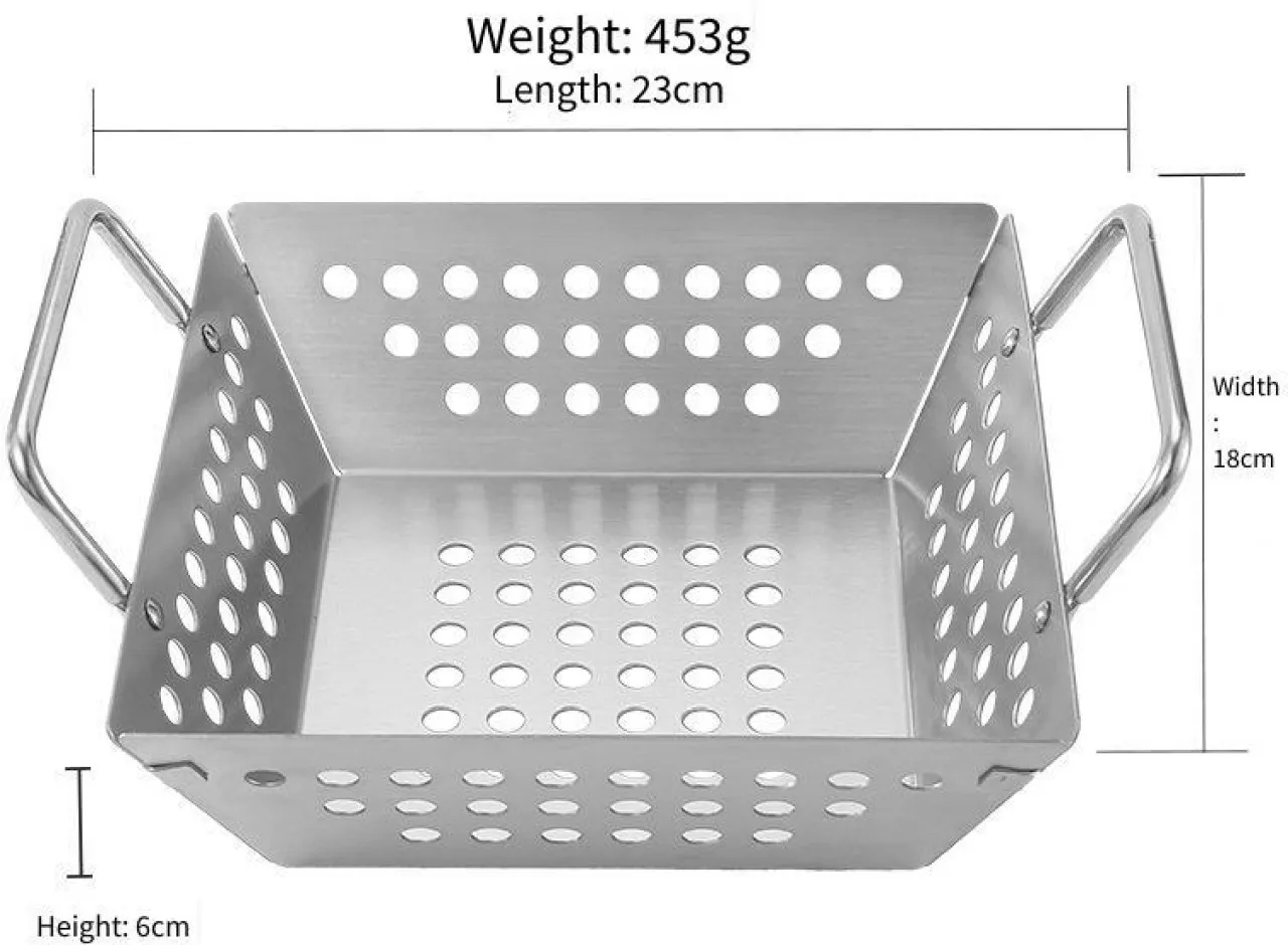 Huanix square Popular Barbecue Tray Stainless Steel Tray Fruit and Vegetable Basket Drain Tray Rect…