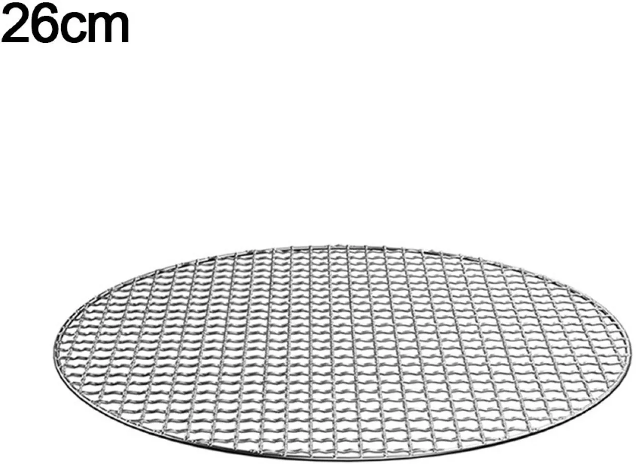 Huanix 26cm New iron Grill Racks Reusable Round Barbecue Net Nonstick Grill Net Charcoal Braai