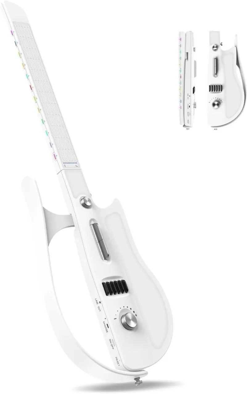 Wild Bee Stringless Electric Smart Guitar,Foldable & Portable Built-in Drum Machine & Bassline Trav…