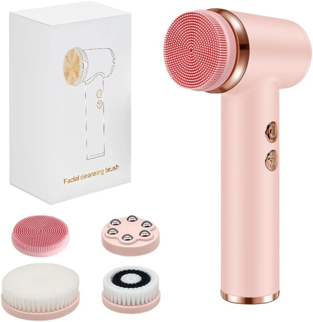 SHIJIN Electric Facial Cleansing Brush, Deep Cleansing & Exfoliating Face Brush with 4 Heads, Water…