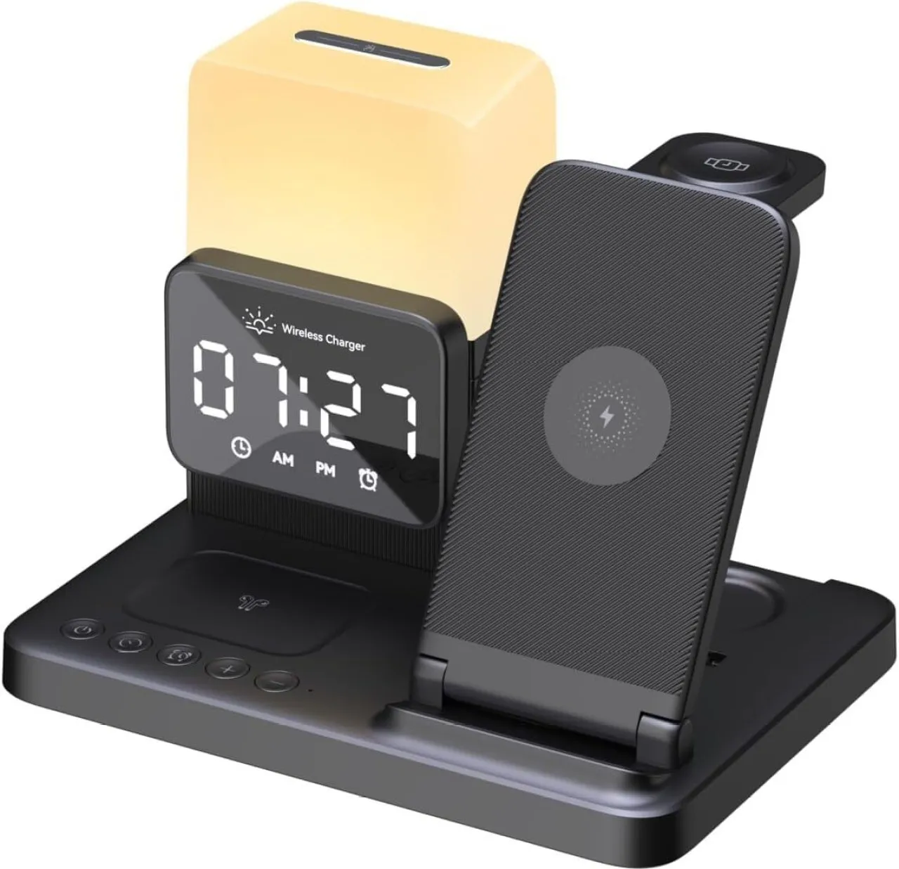 linglian Wireless charger - Supports charging multiple devices, with alarm and night light function…