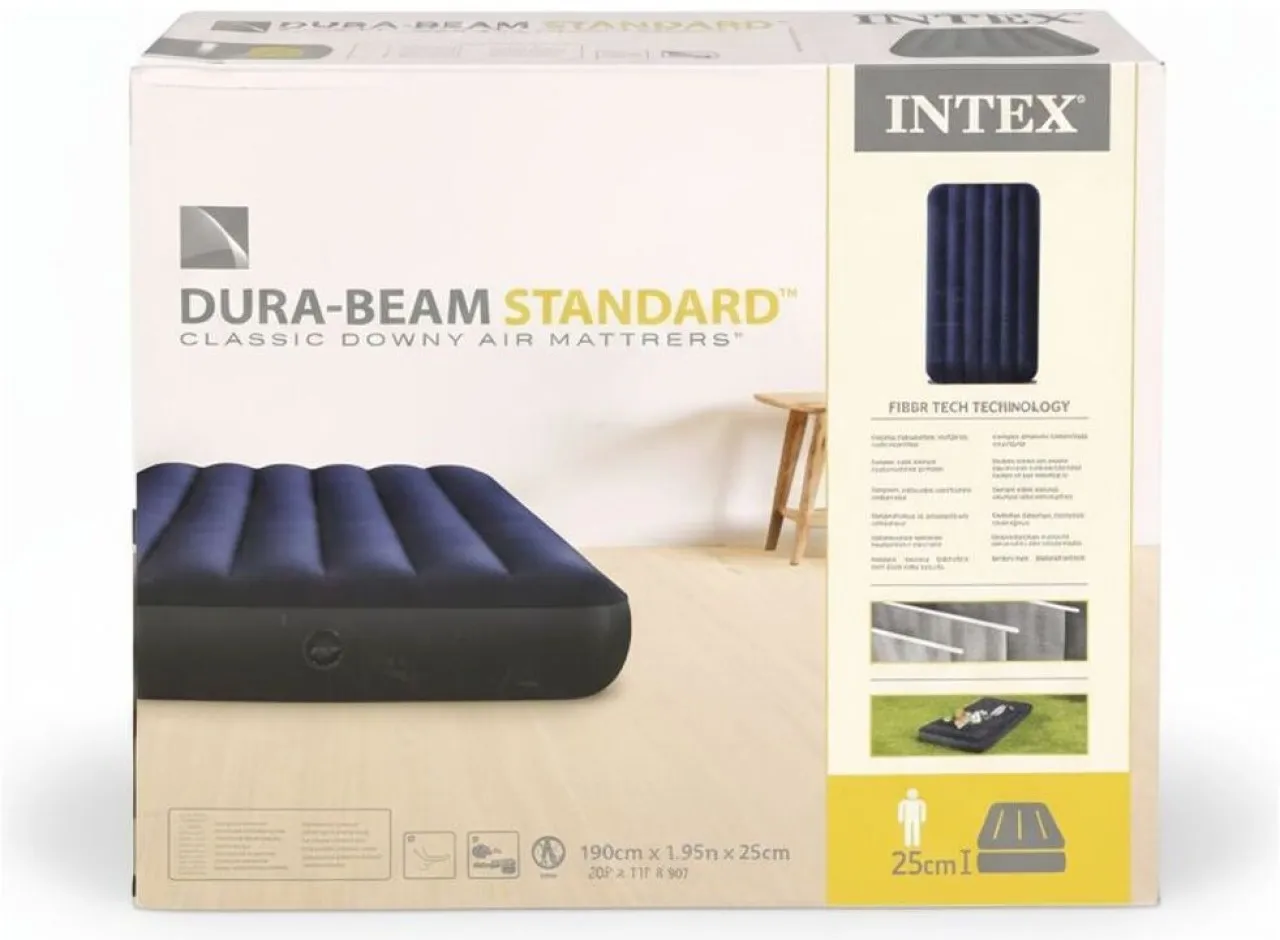 Intex Twin Air Mattress with Dura-Beam Construction 25 cm Single Fiber Mattress