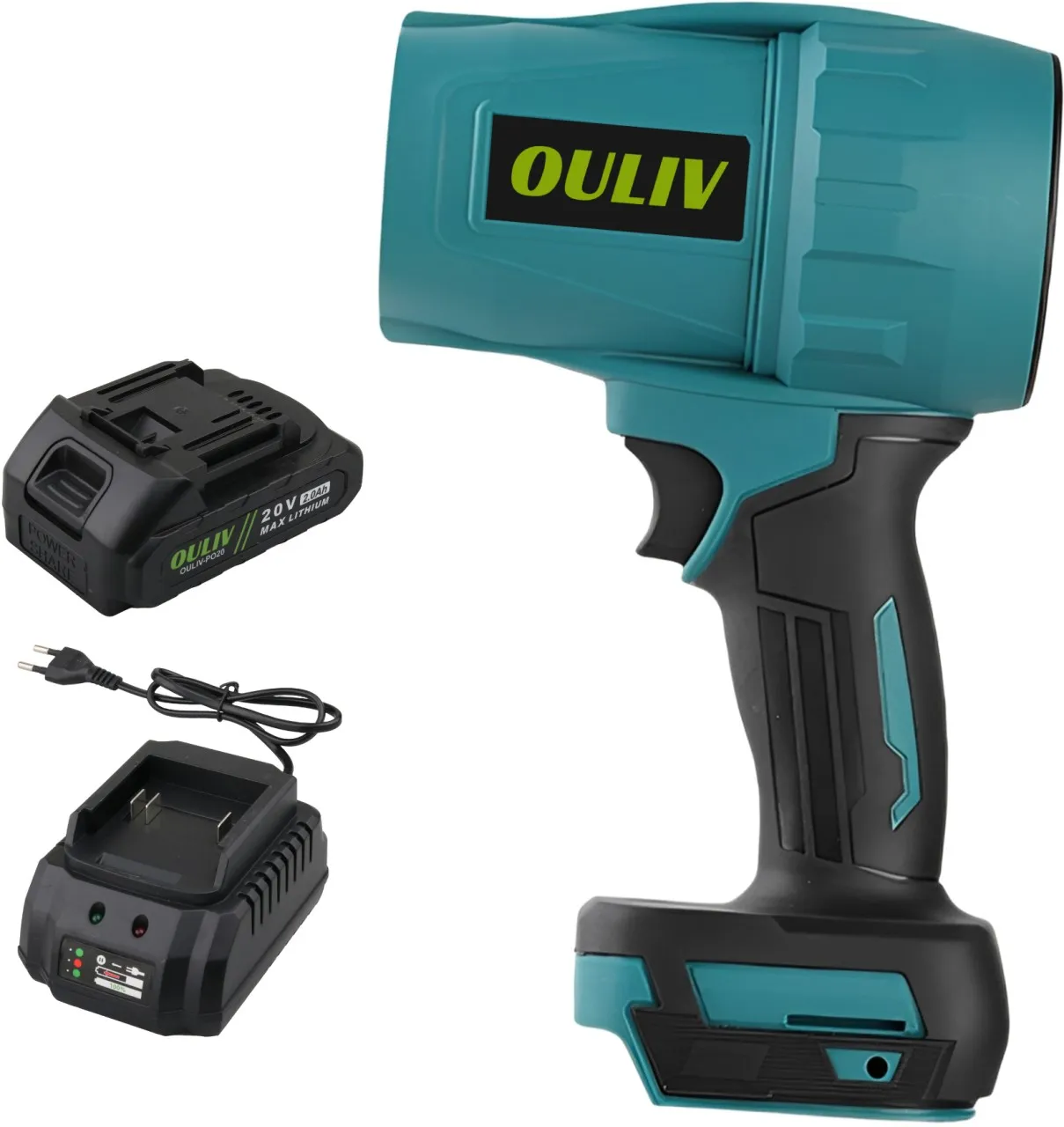 OULIV High Speed Turbo Blower Set-Includes Battery & Charger Air Blower