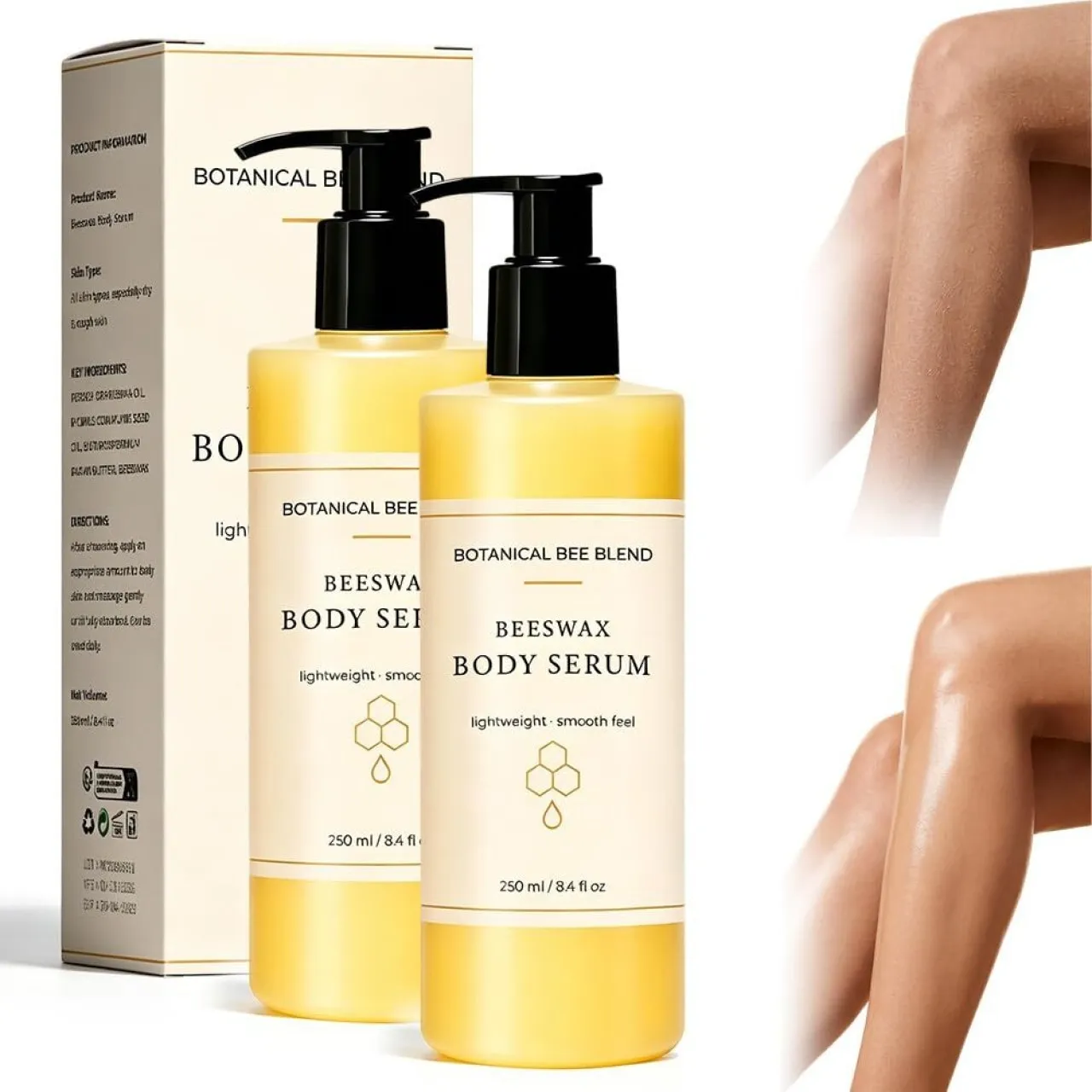BOWENSTORE Beeswax Body Serum, Waterless Moisturizing Body Oil with Avocado Castor Coconut Oil & Sh…