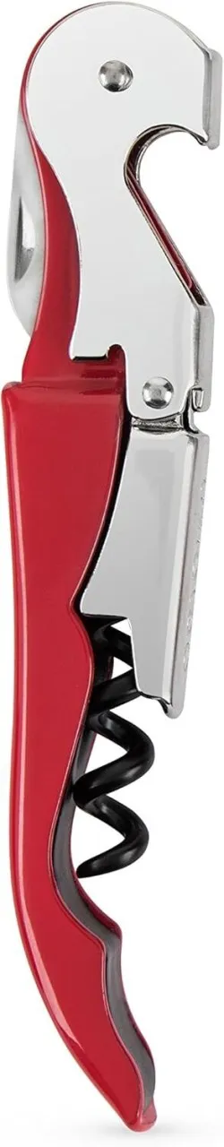 ONESTOGO TrueTap Double Hinged Waiter’s Corkscrew, Red Wine Bottle Opener with Foil Cutter, Wine Ke…