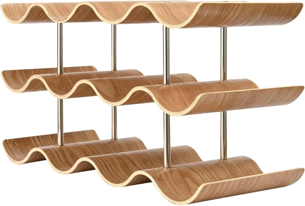 Generic Bamboo, Steel Wine Rack