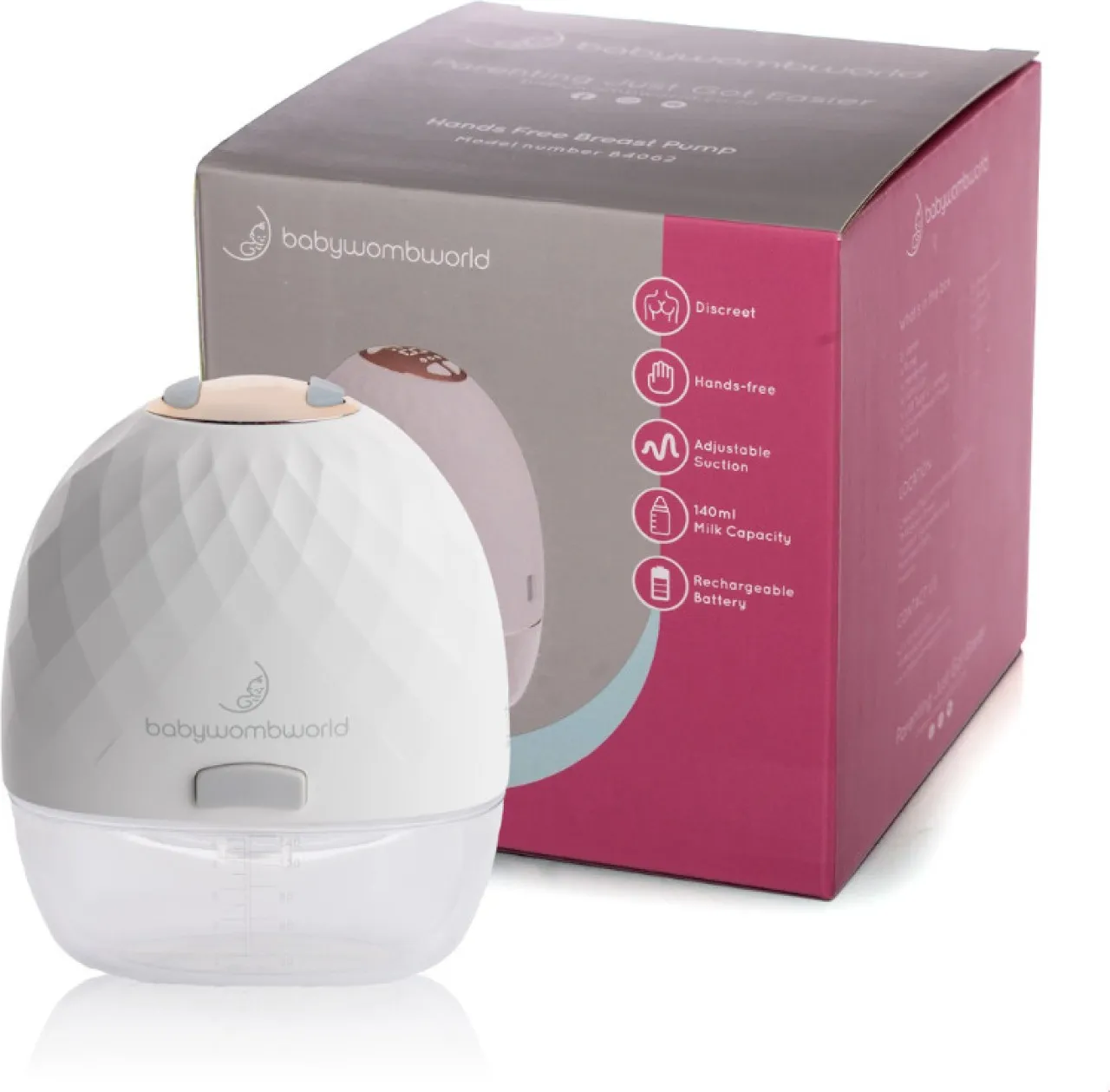 BabyWombWorld BWW Wearable Hands-Free Breast Pump - Portable, Rechargeable, Quiet & Efficient  - El…