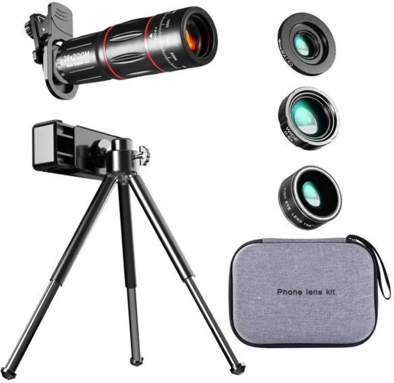NANSHI 28X HD Mobile Phone Camera Lens Telescope Zoom Macro Lens Fisheye  Lens