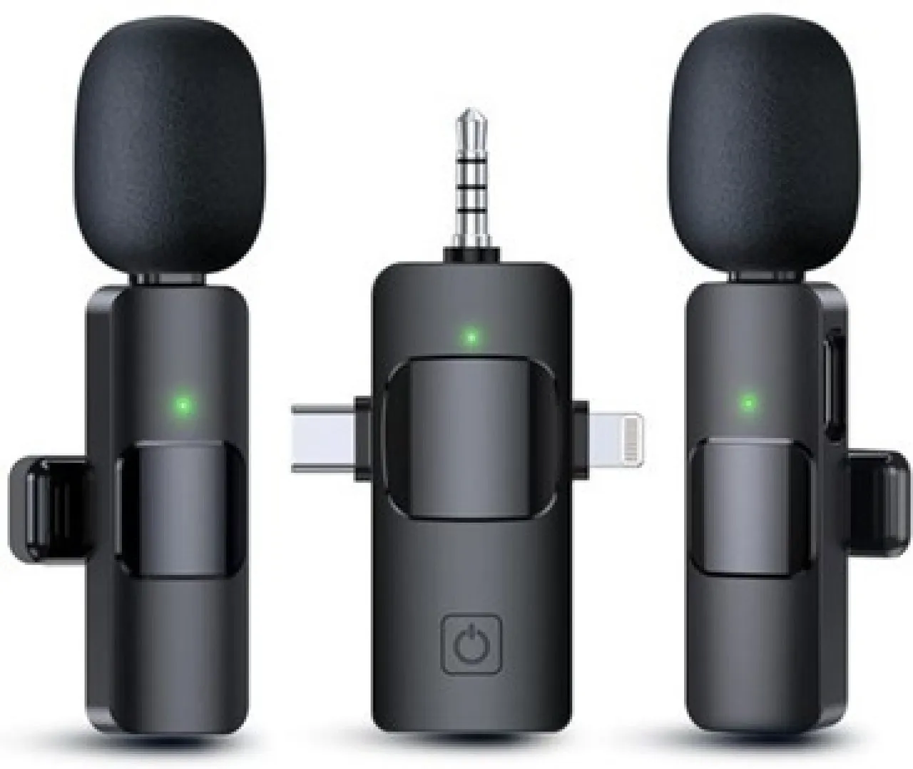 NA 3 in 1 Wireless Microphone for iPhone, Android, Camera, USB-C Microphone Wireless Camera Microph…