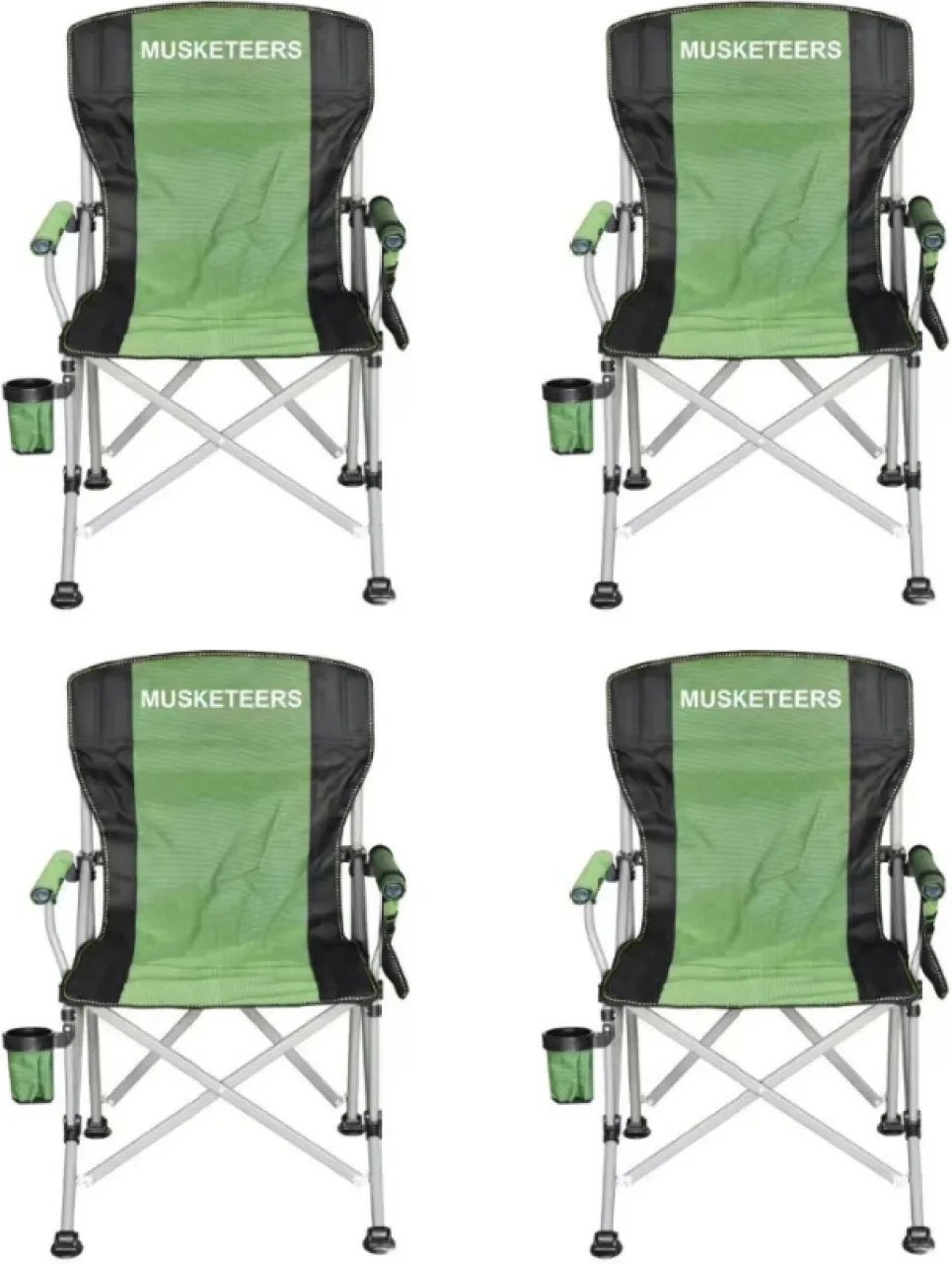 MUSKETEERS Folding Camping  Pack of 4 - Heavy Duty Outdoor  Foldable Chair