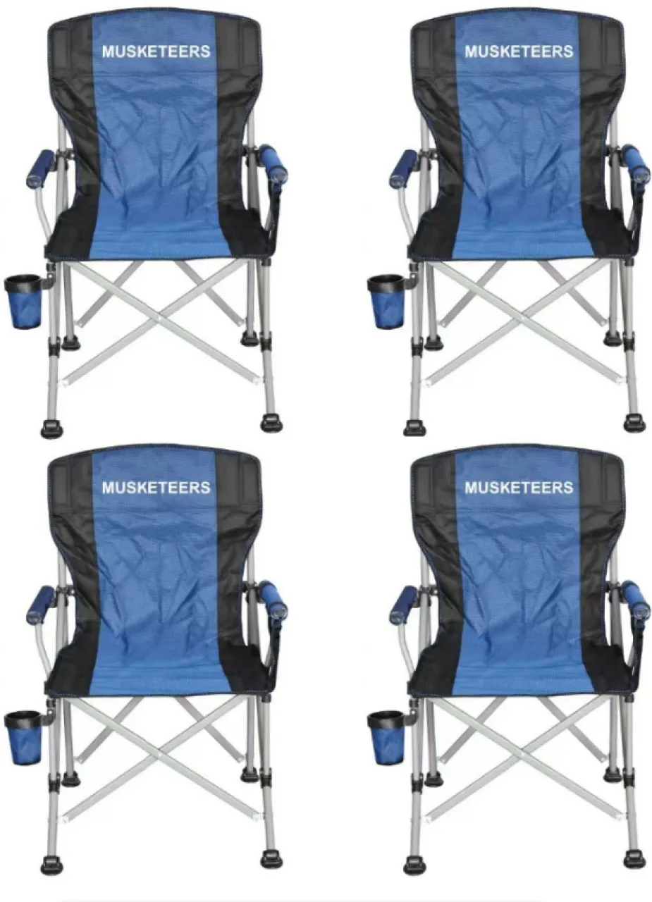 MUSKETEERS Folding Camping  Pack of 4 - Heavy Duty Outdoor  Foldable Chair