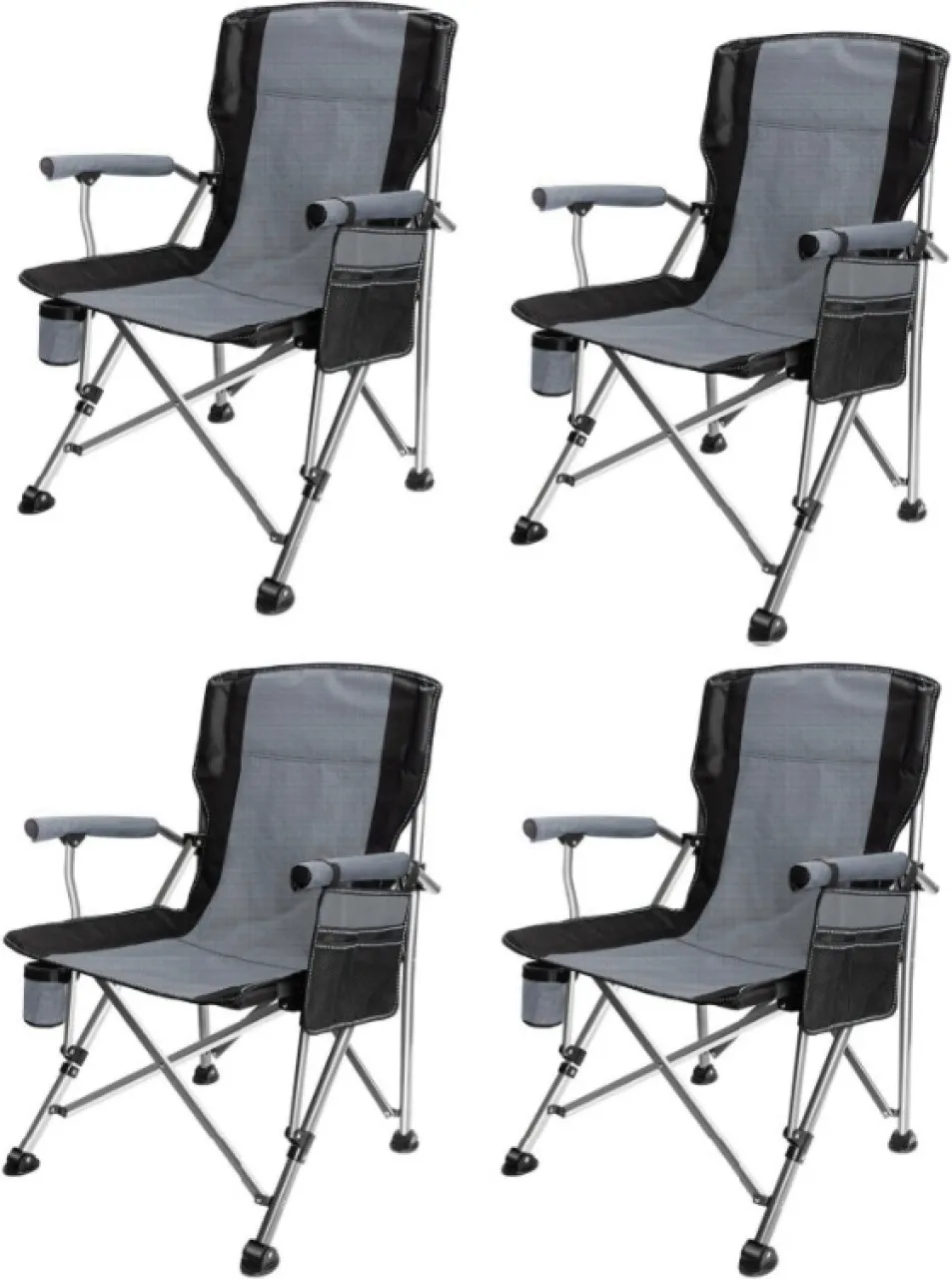 MUSKETEERS Folding Camping  Pack of 4 - Heavy Duty Outdoor  Foldable Chair