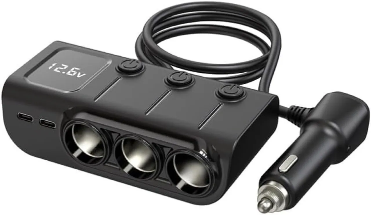 XINhui 120W 3 Socket Car Charger Adapter, 0 W Car Charger