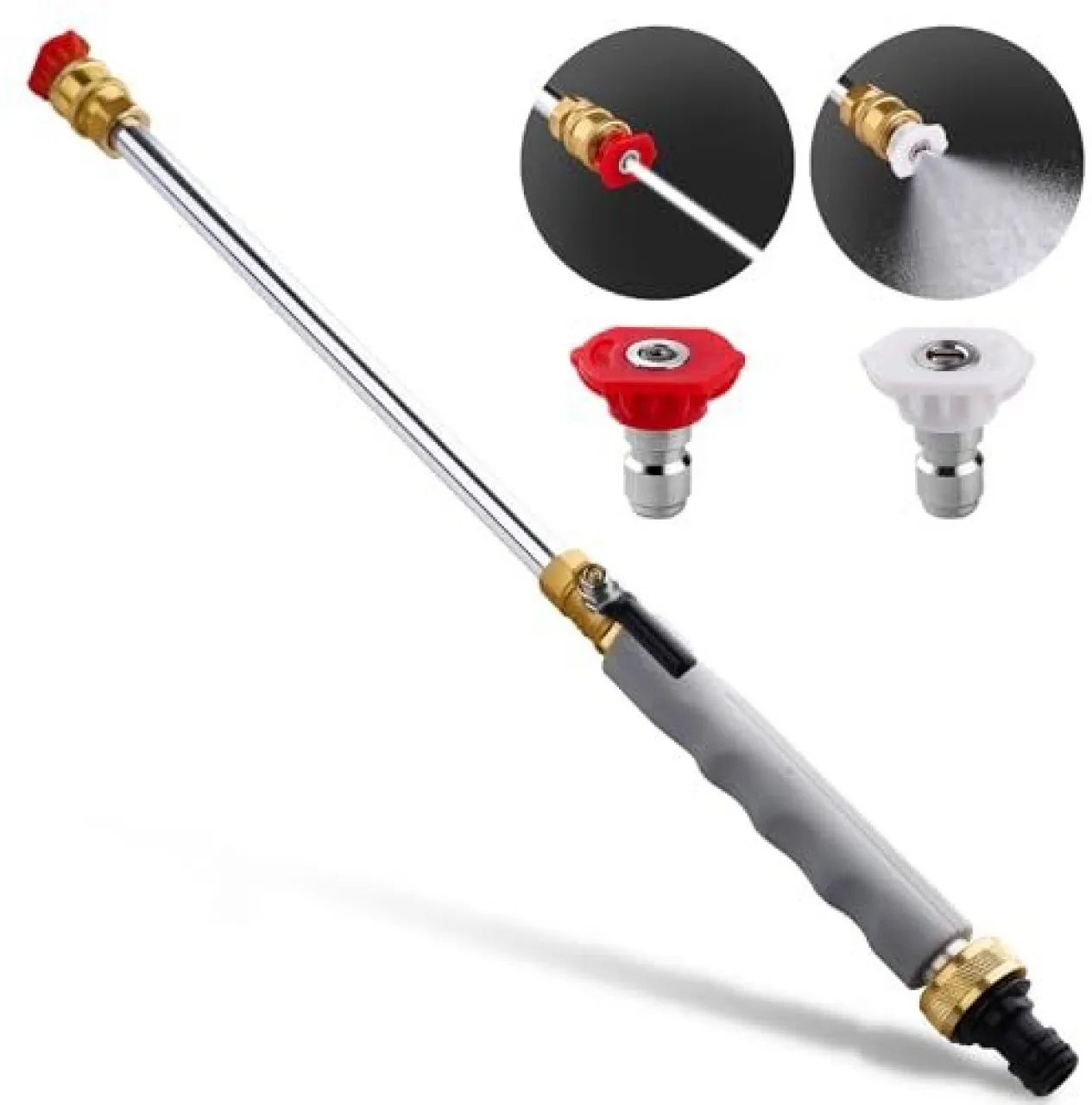 Moucles 2026 Upgraded Jet Nozzle Power Washer for Garden Hose, Includes 3 High-Pressure Nozzles and…