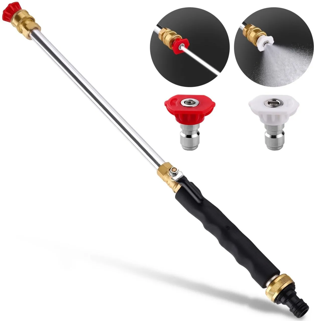 Moucles 2026 Upgraded Jet Nozzle Power Washer for Garden Hose, Includes 3 High-Pressure Nozzles and…