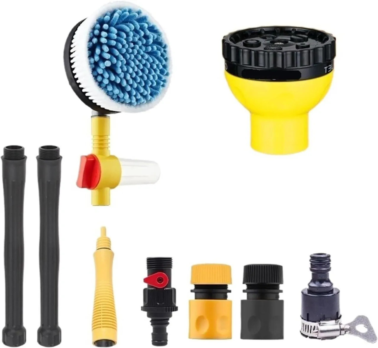 Flycross Adjustable Car Wash Brush with 360° Rotation – Pressure Washer-Safe Scrubbing Tool for Car…